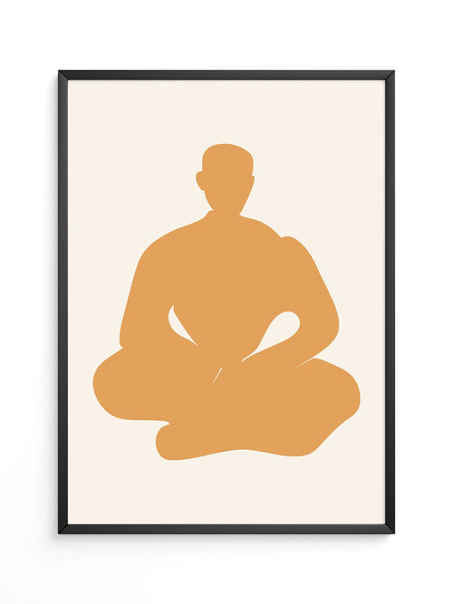 Meditierende Silhouette minimalistisch