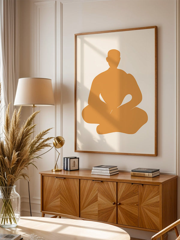 Meditierende Silhouette minimalistisch