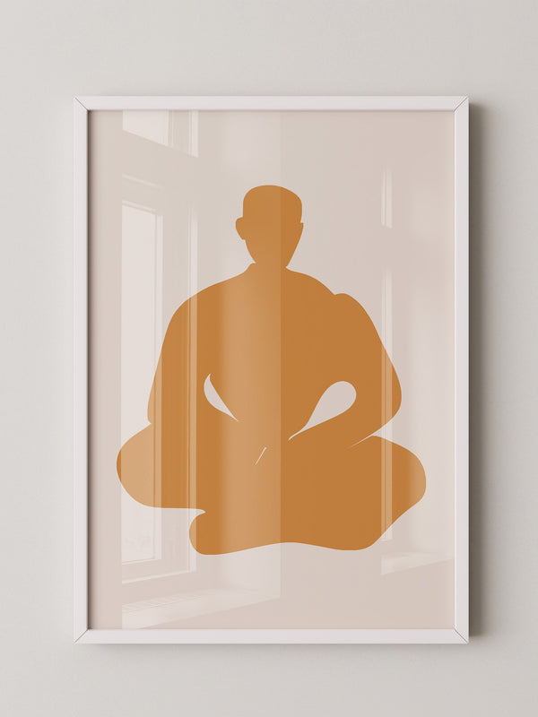 Meditierende Silhouette minimalistisch