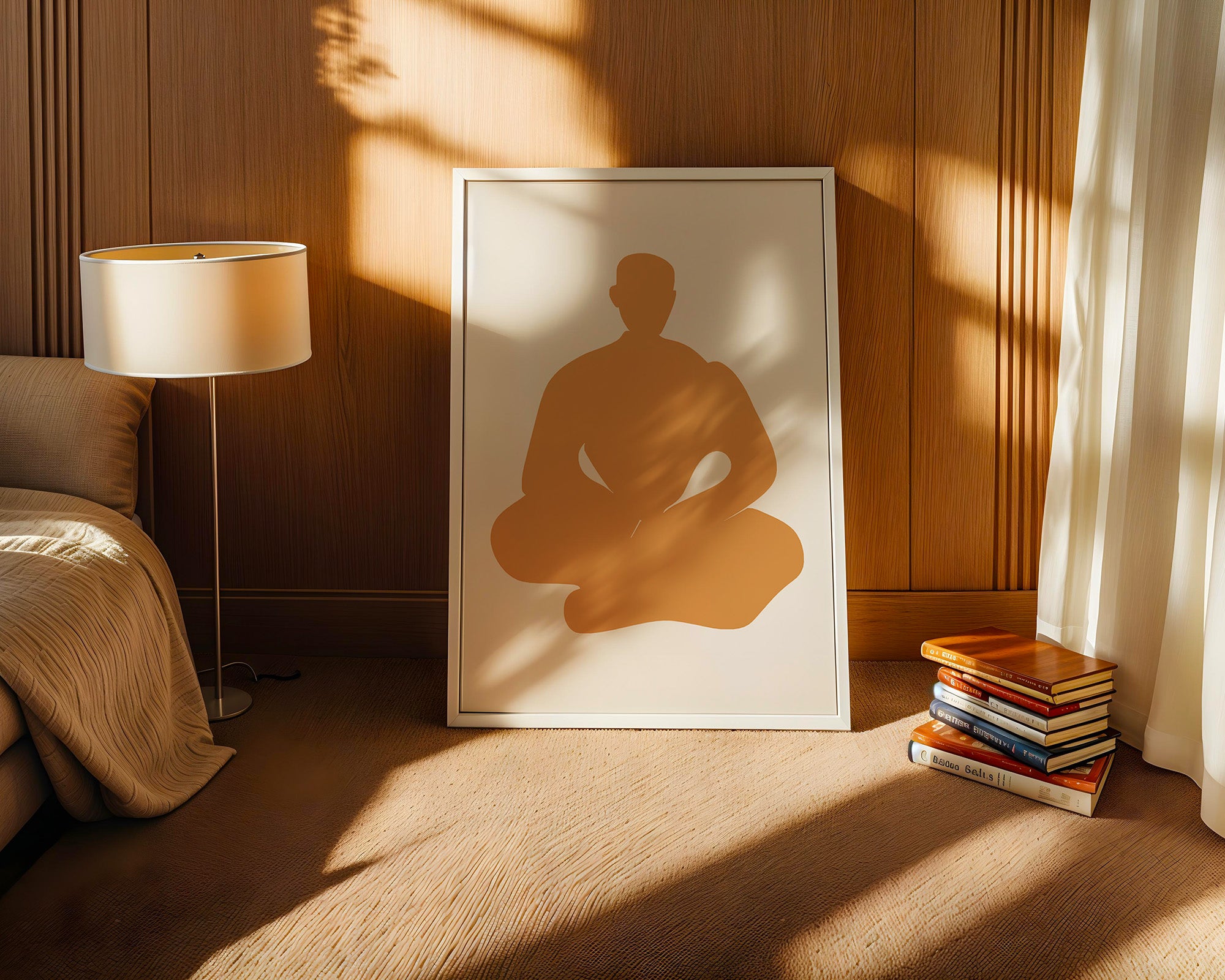 Meditierende Silhouette minimalistisch