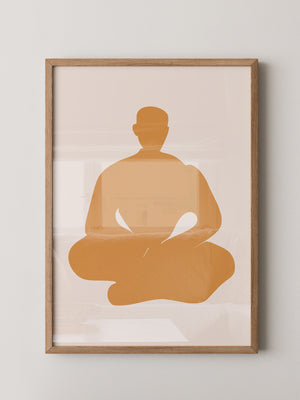 Meditierende Silhouette minimalistisch