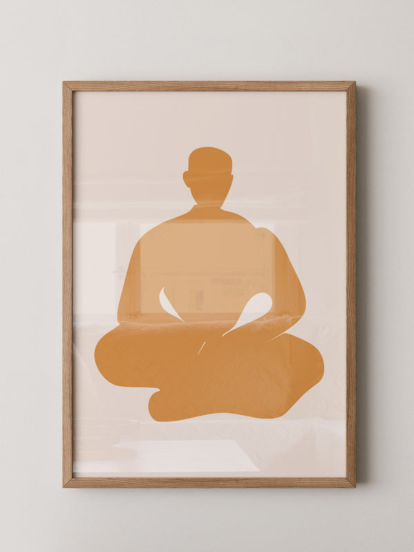 Meditierende Silhouette minimalistisch