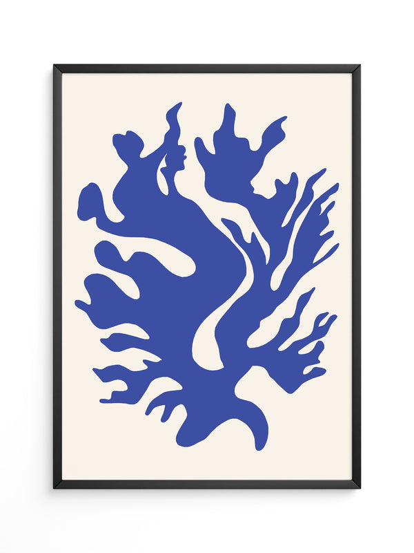 Blaues Korallenmuster abstrakt