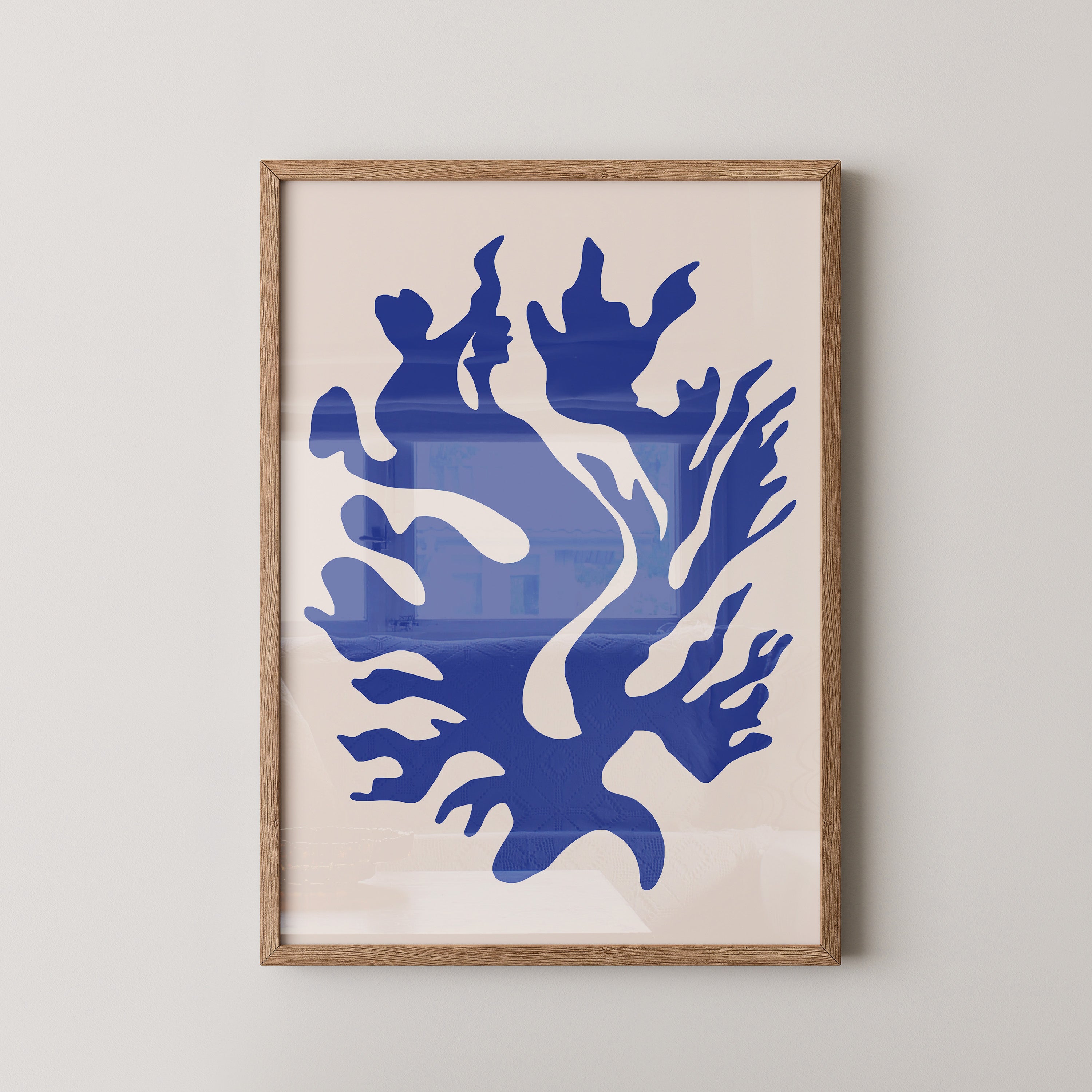 Blaues Korallenmuster abstrakt