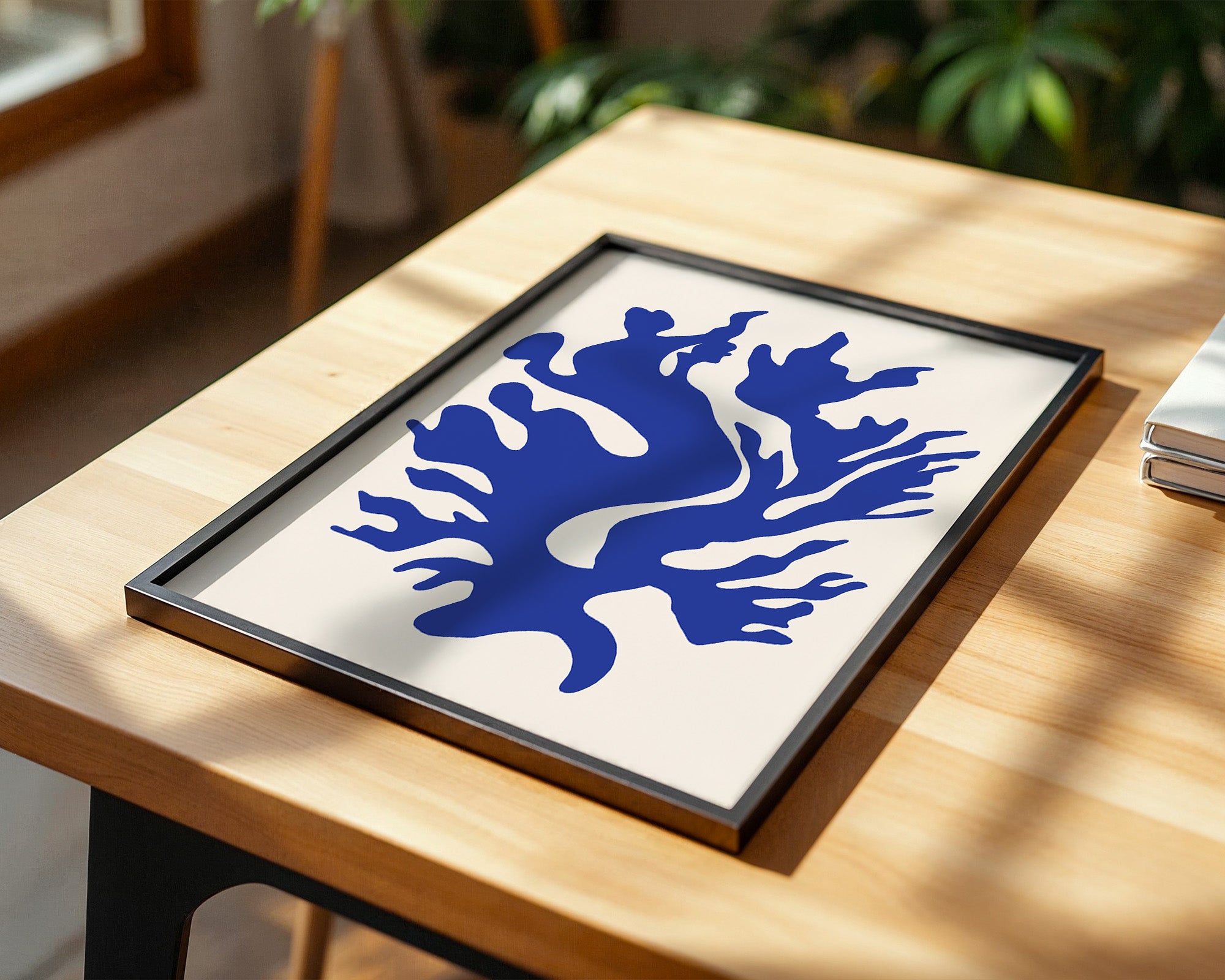 Blaues Korallenmuster abstrakt