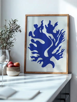 Blaues Korallenmuster abstrakt