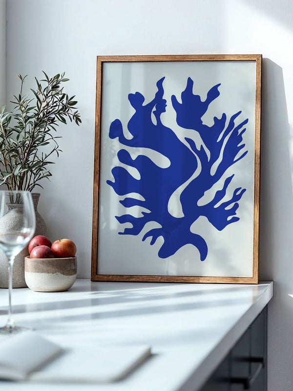 Blaues Korallenmuster abstrakt