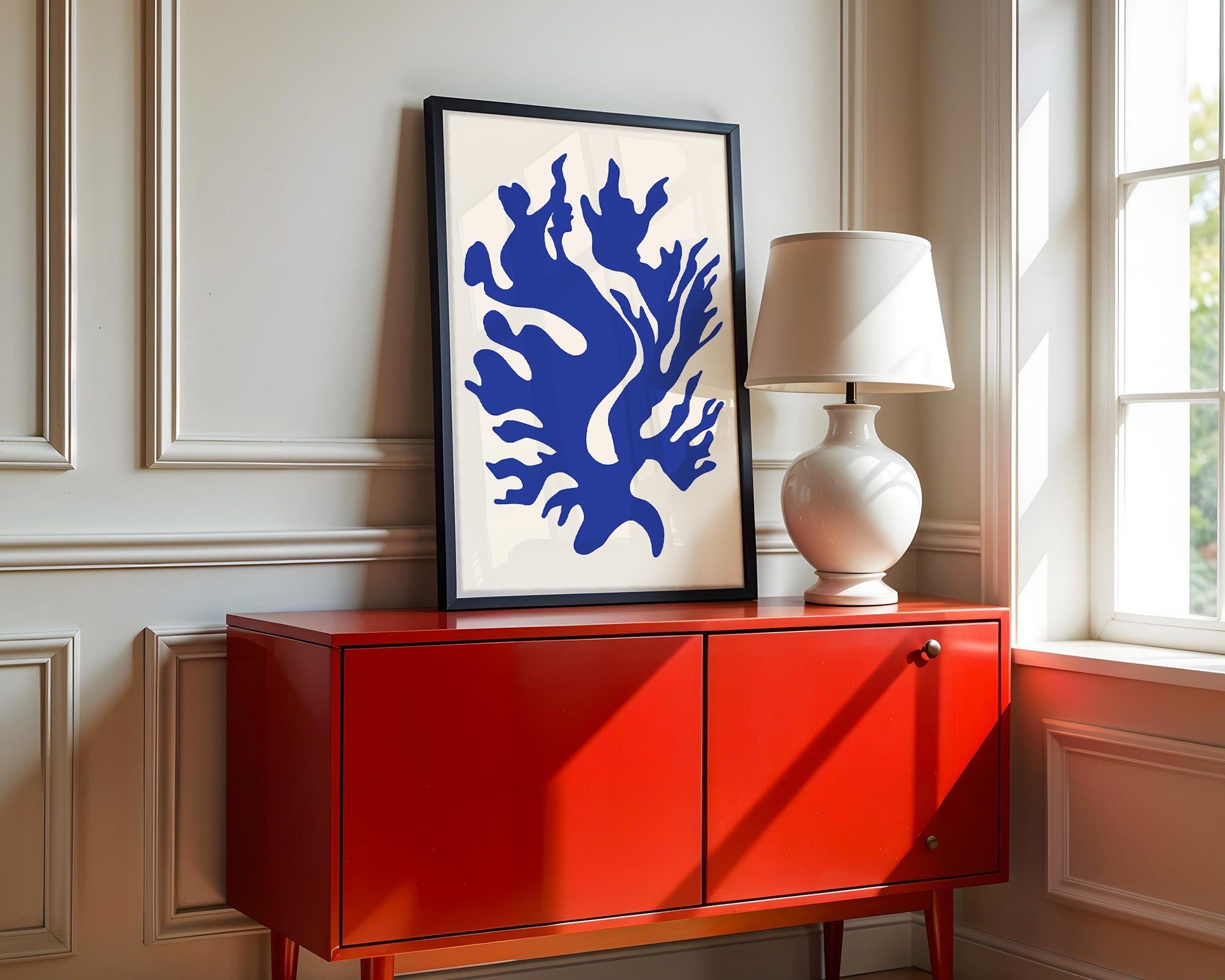 Blaues Korallenmuster abstrakt