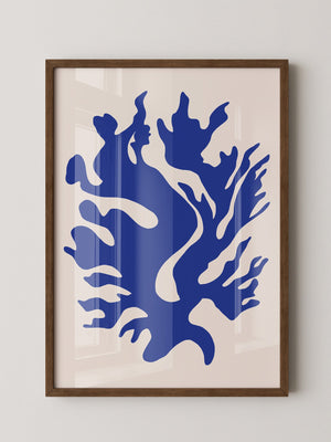 Blaues Korallenmuster abstrakt