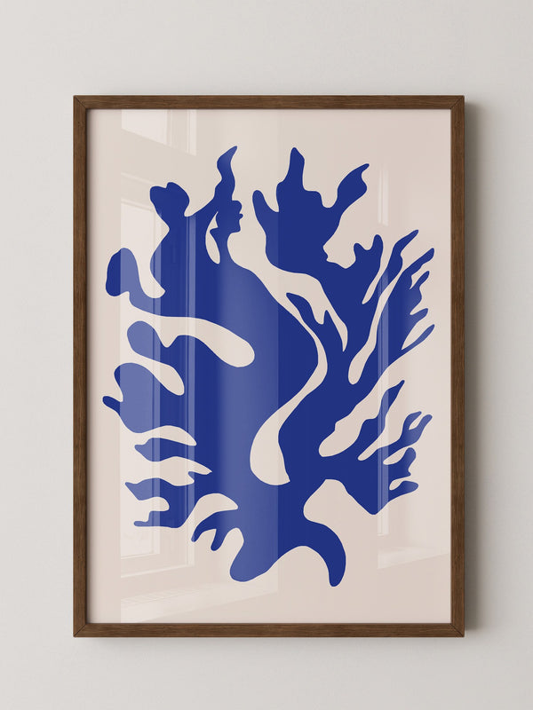 Blaues Korallenmuster abstrakt