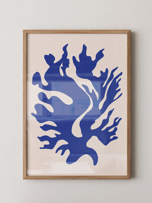 Blaues Korallenmuster abstrakt