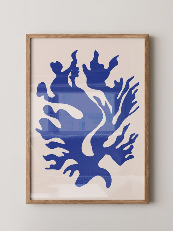 Blaues Korallenmuster abstrakt