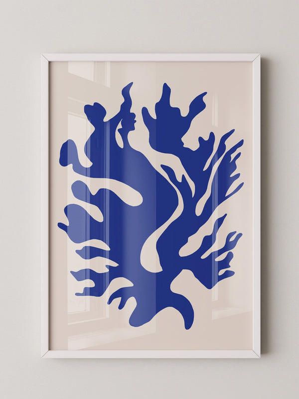 Blaues Korallenmuster abstrakt