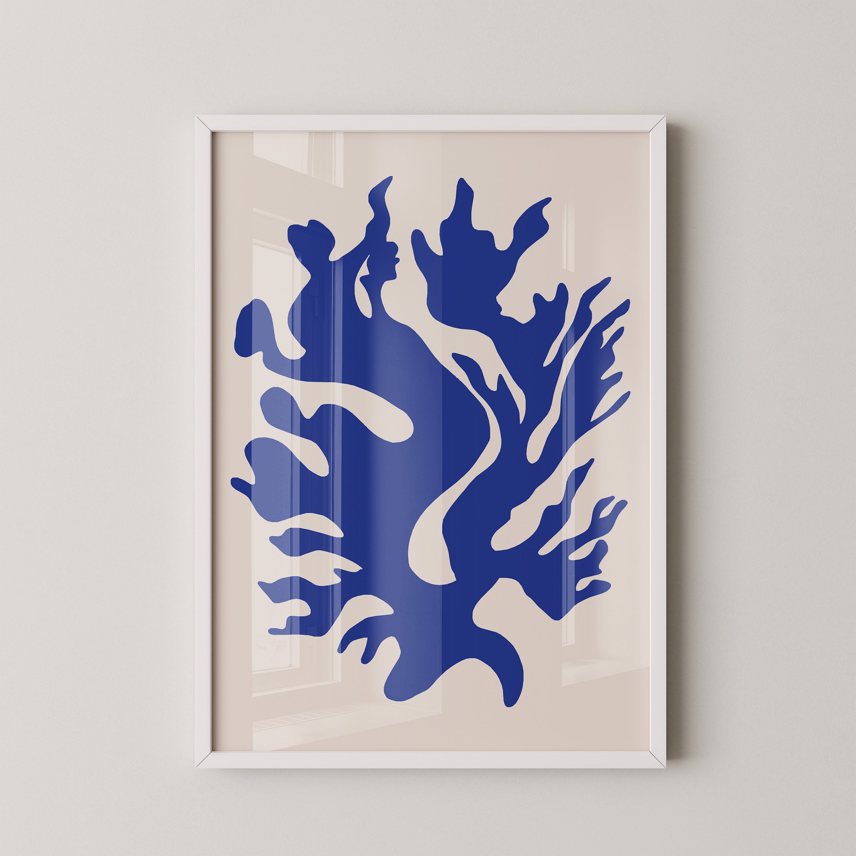 Blaues Korallenmuster abstrakt