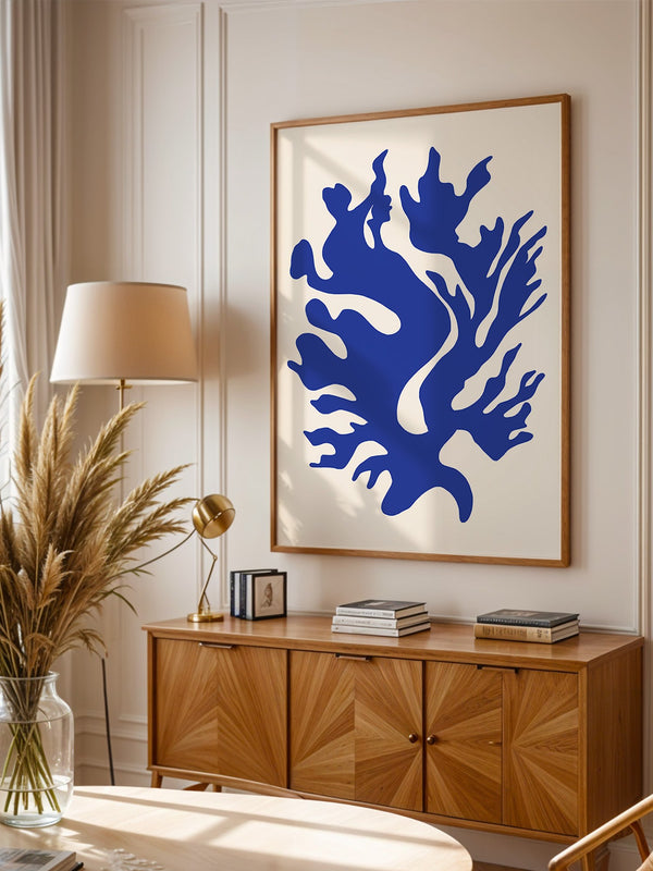 Blaues Korallenmuster abstrakt