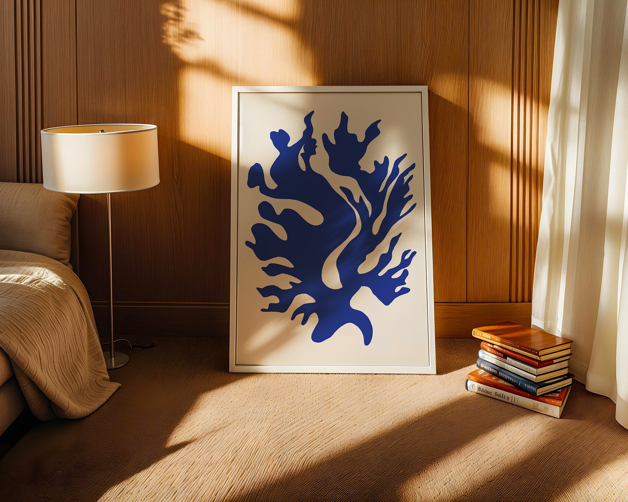 Blaues Korallenmuster abstrakt