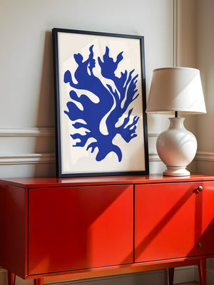 Blaues Korallenmuster abstrakt