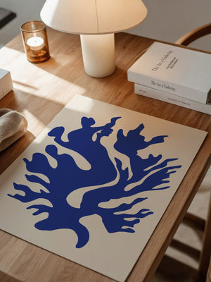 Blaues Korallenmuster abstrakt