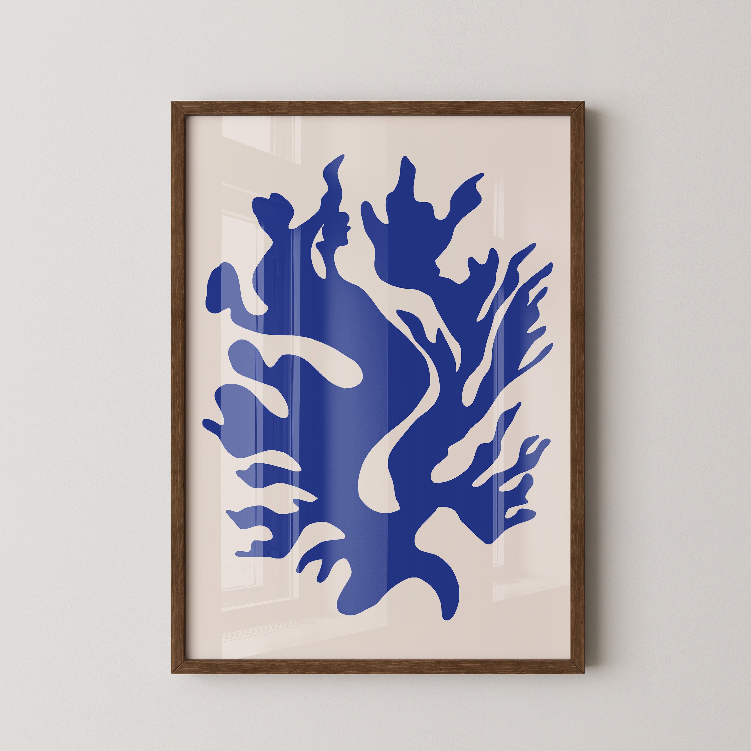 Blaues Korallenmuster abstrakt