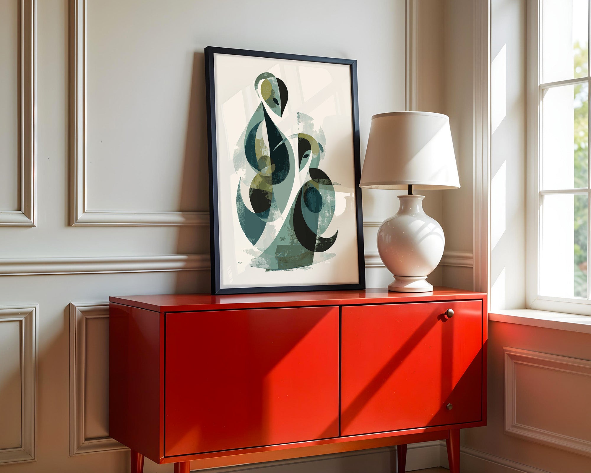 Abstrakte Formen Grün Töne