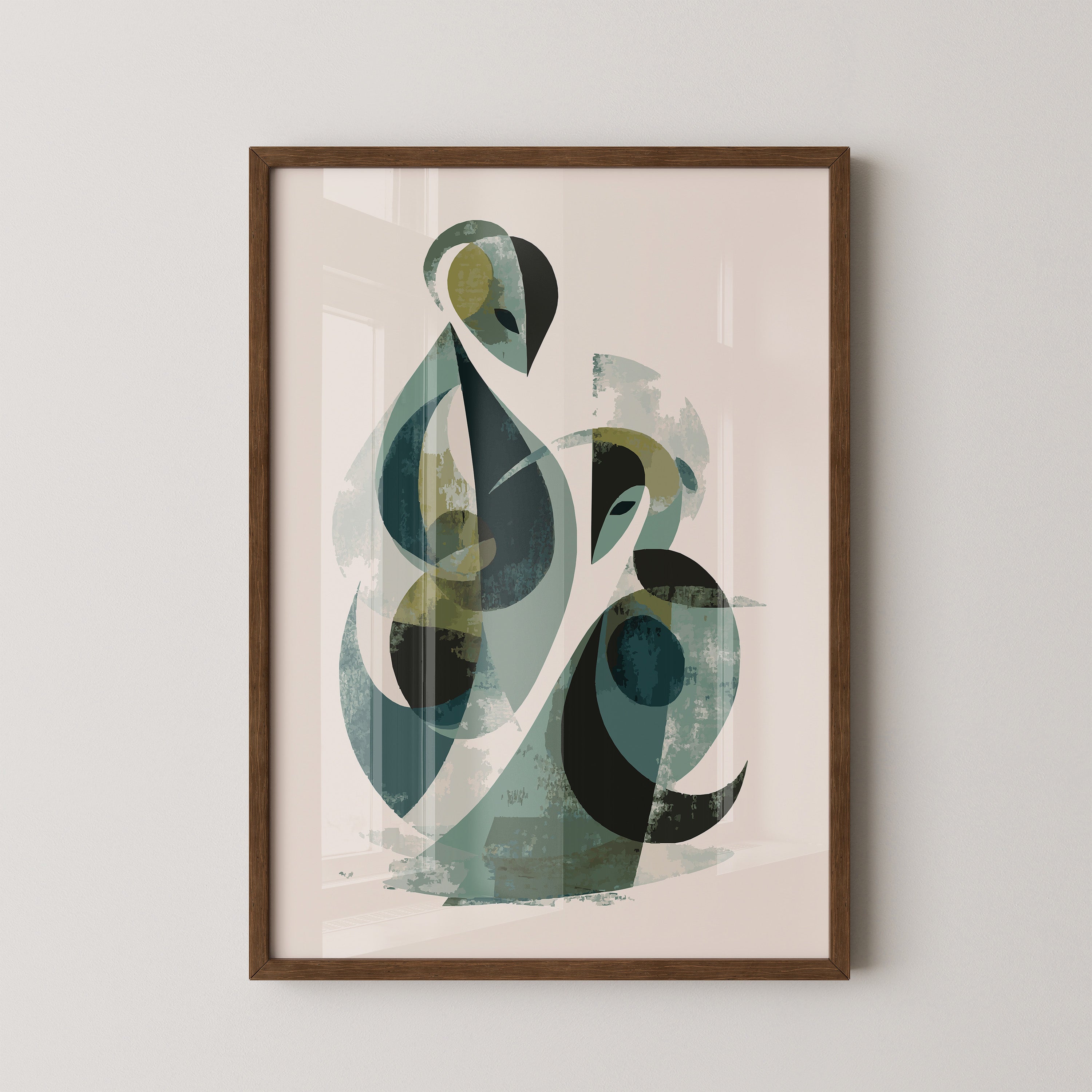 Abstrakte Formen Grün Töne