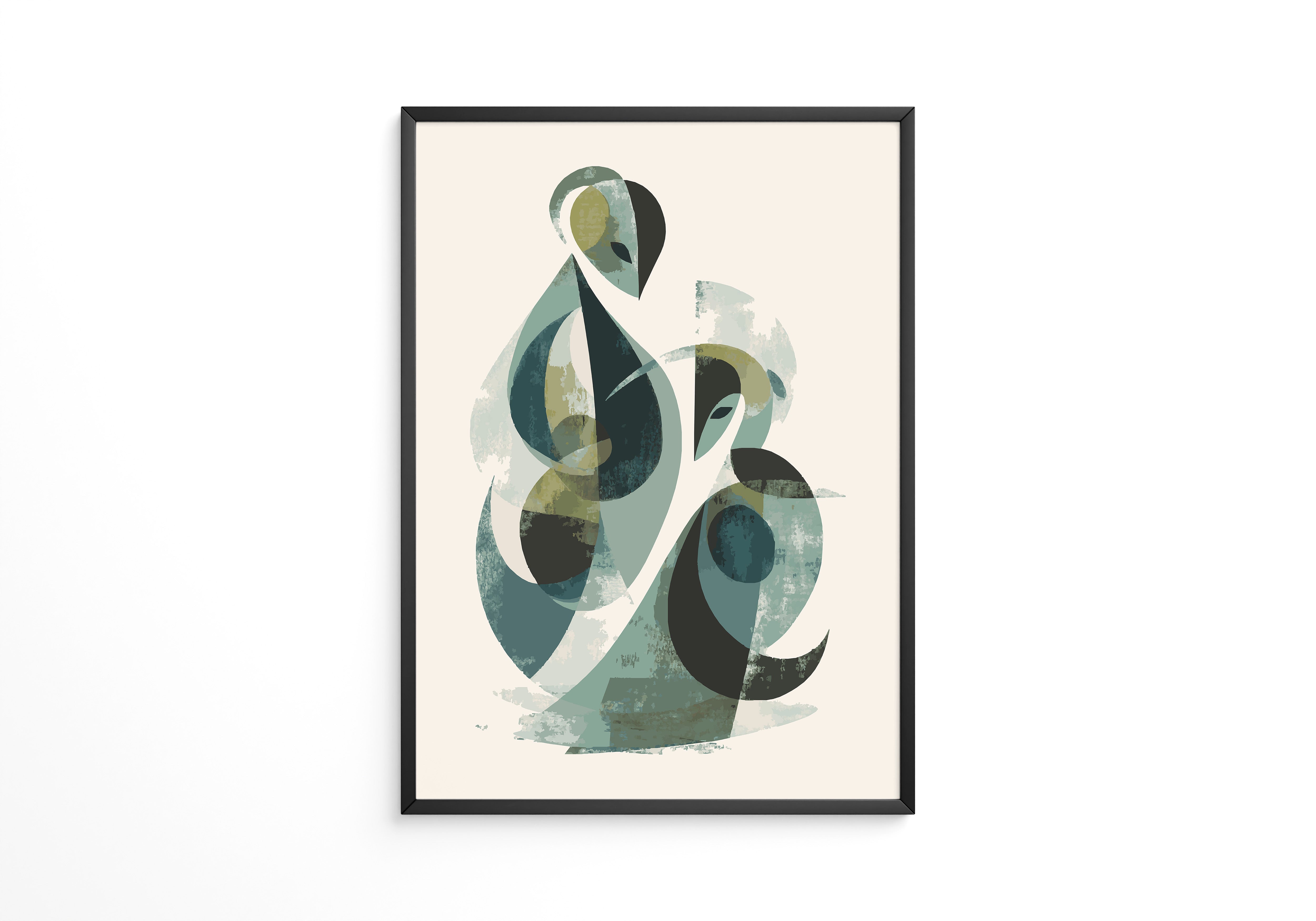 Abstrakte Formen Grün Töne