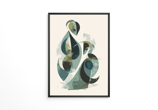 Abstrakte Formen Grün Töne