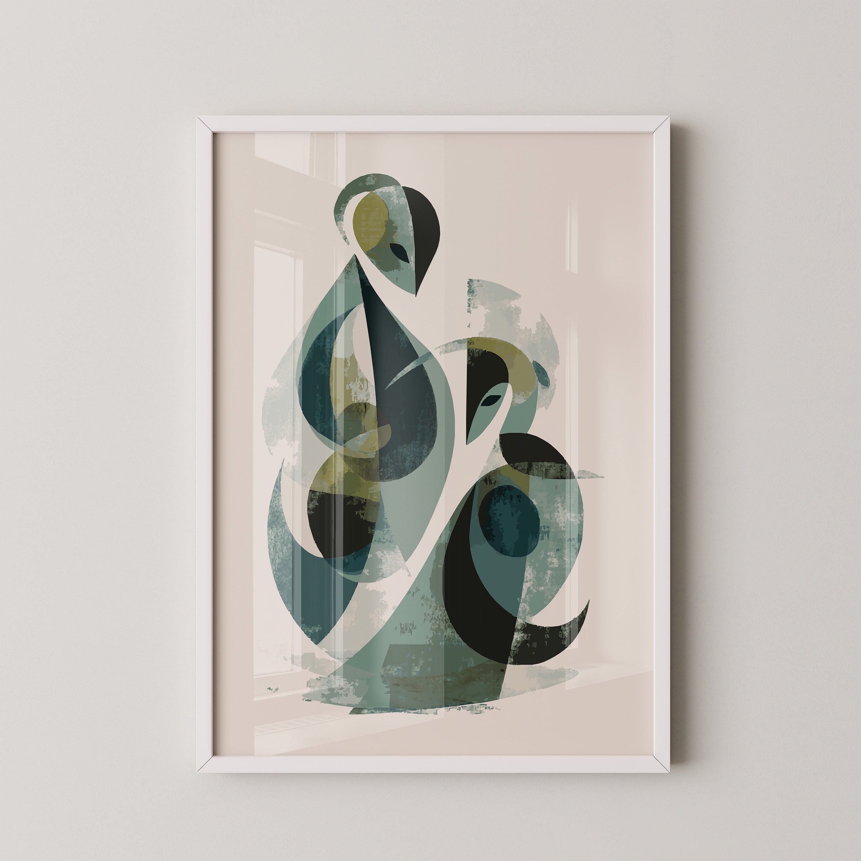 Abstrakte Formen Grün Töne