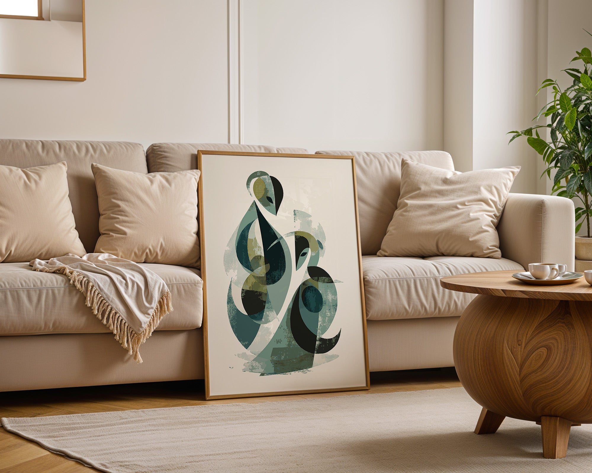 Abstrakte Formen Grün Töne