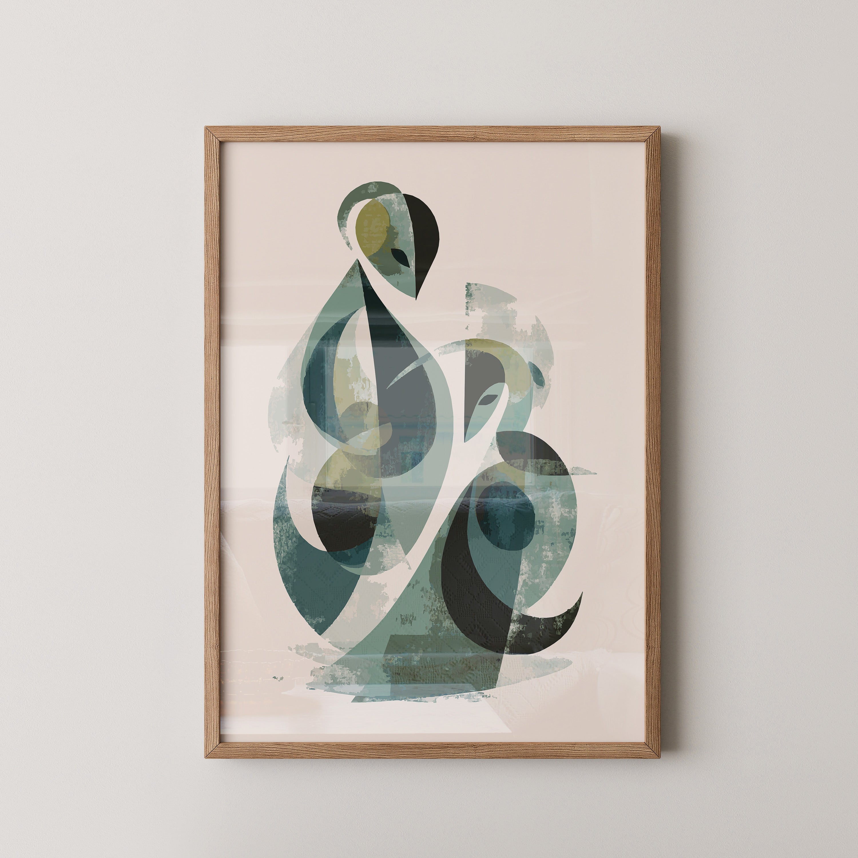 Abstrakte Formen Grün Töne