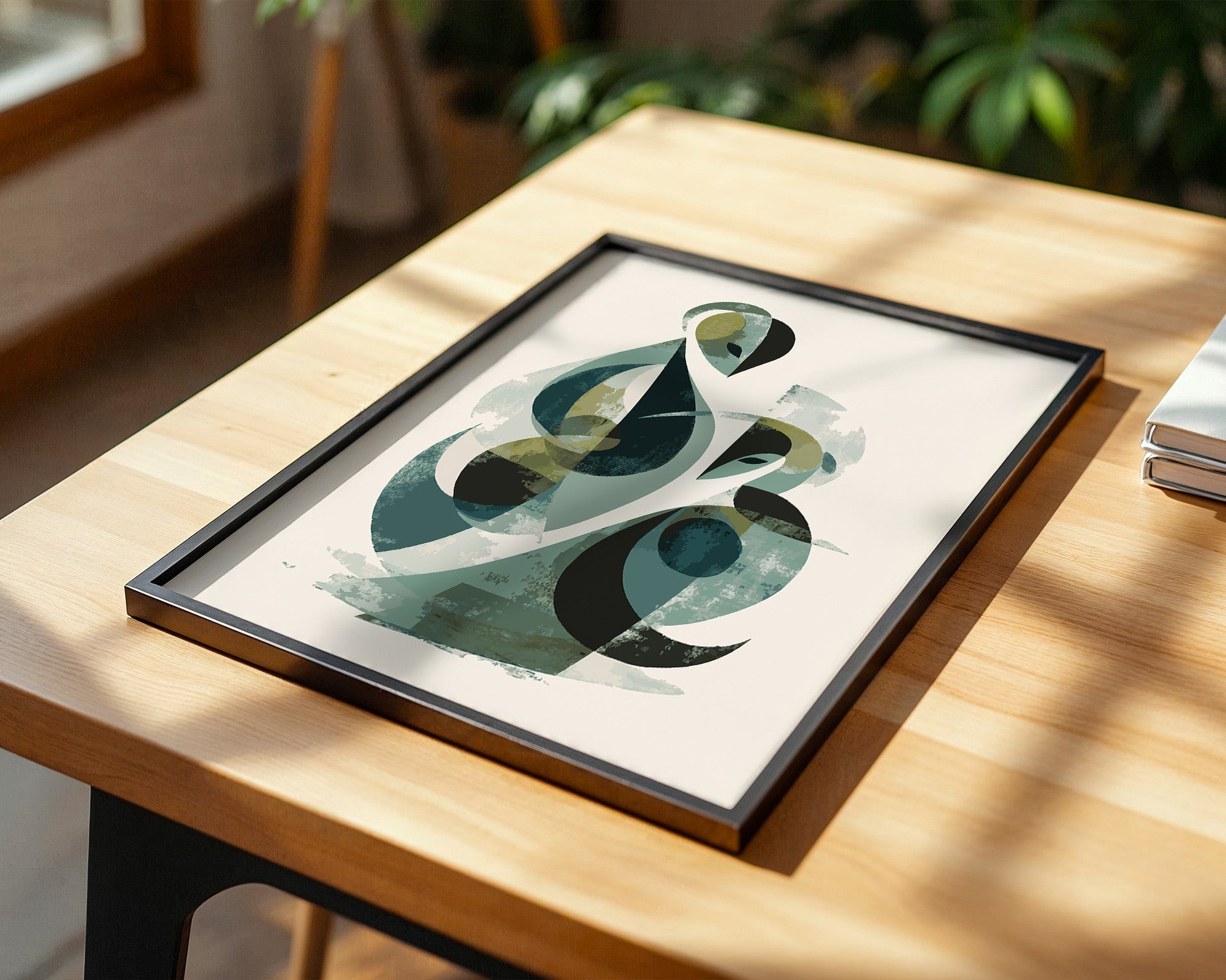 Abstrakte Formen Grün Töne