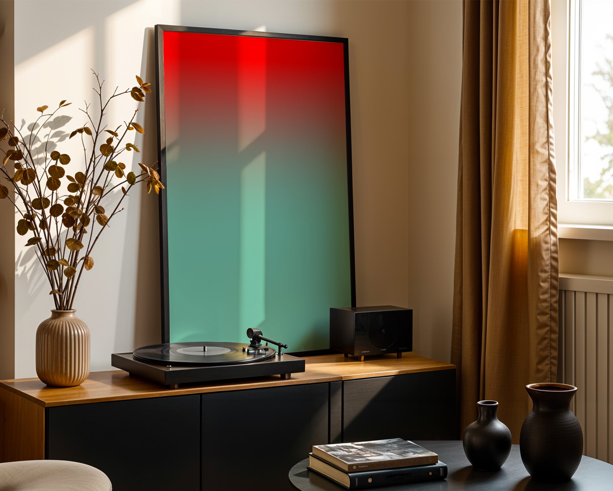 Farbverlauf Rot-Türkis Pastell