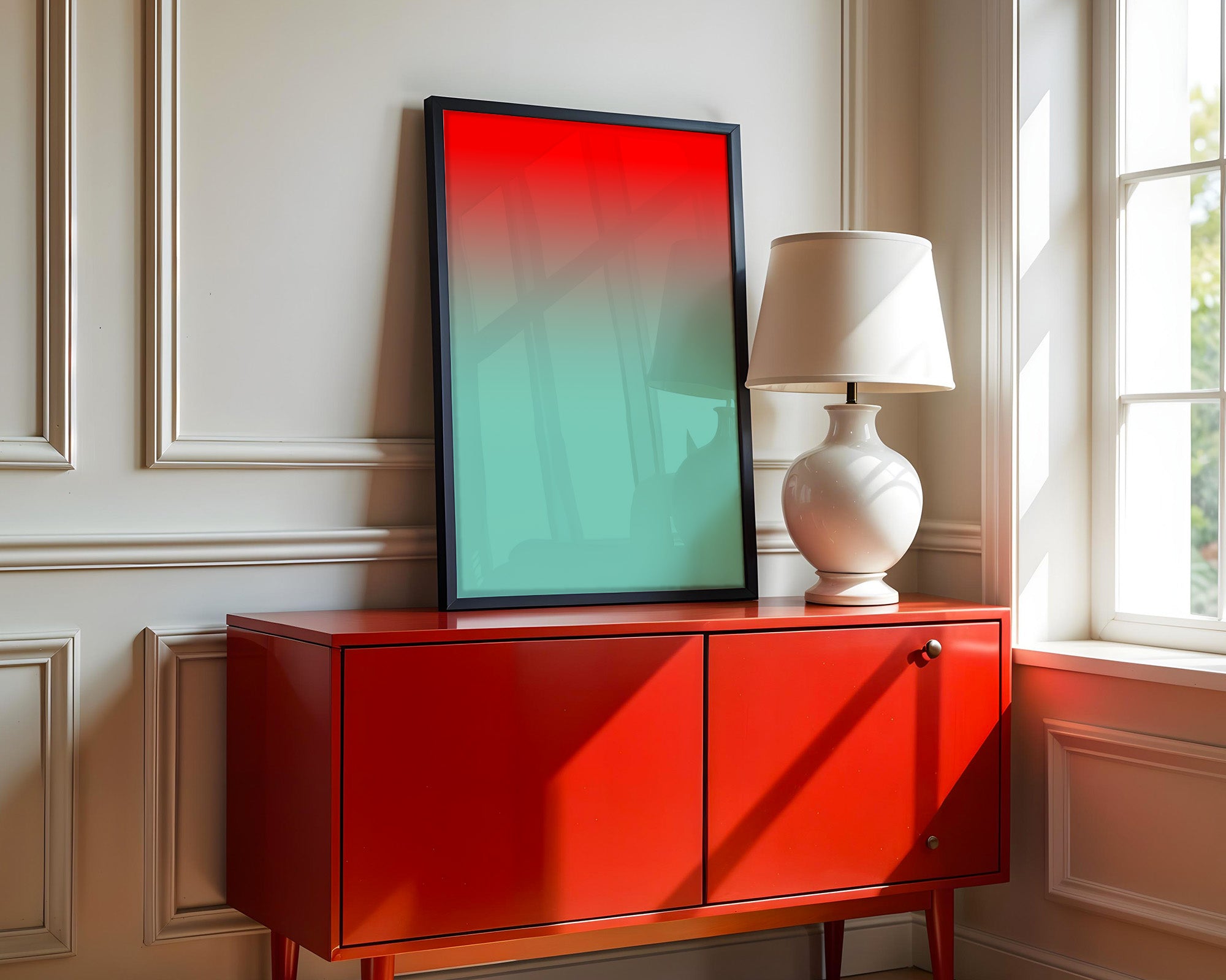 Farbverlauf Rot-Türkis Pastell