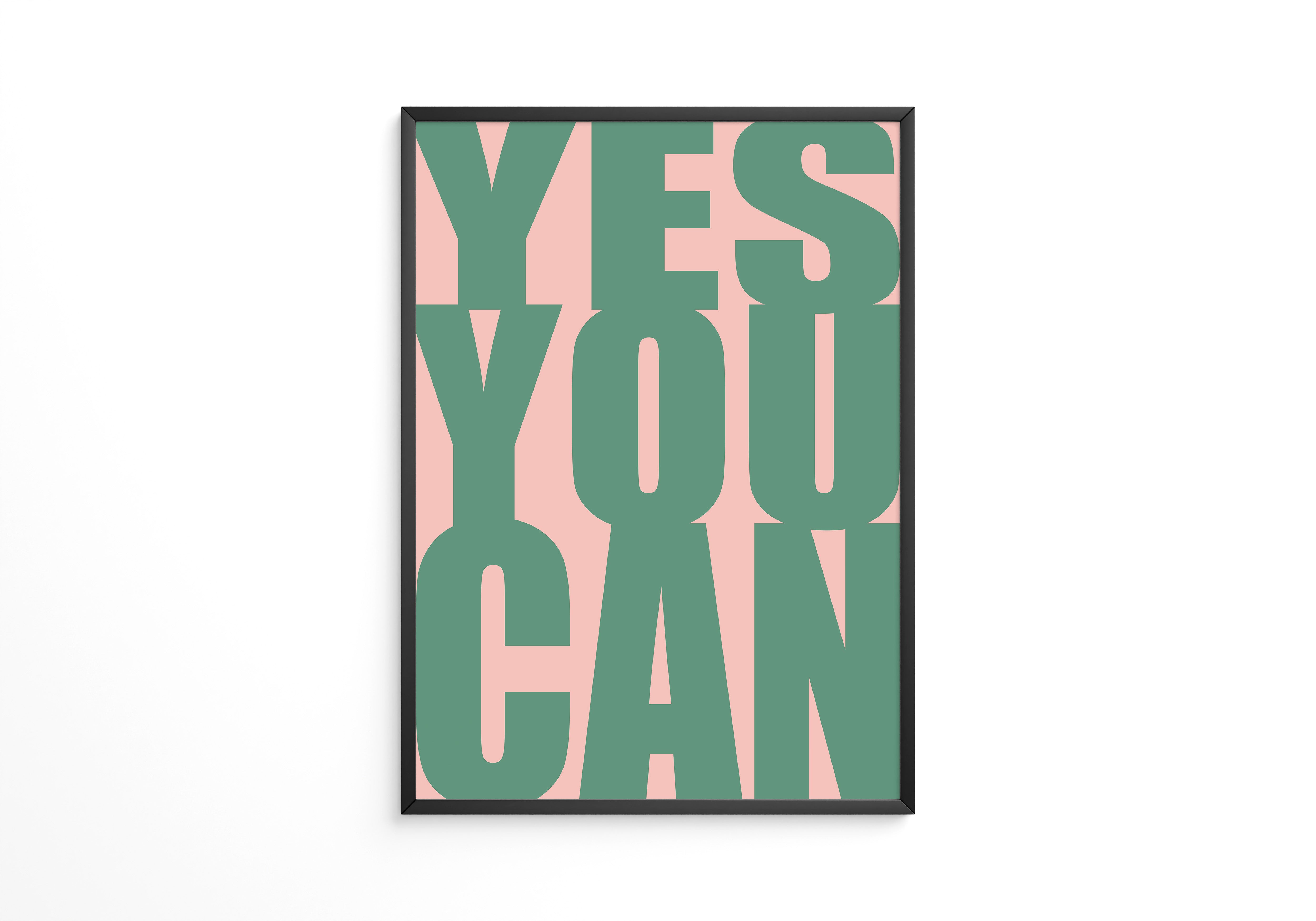 YES YOU CAN Typografie Grün