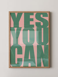 YES YOU CAN Typografie Grün