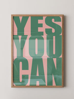 YES YOU CAN Typografie Grün