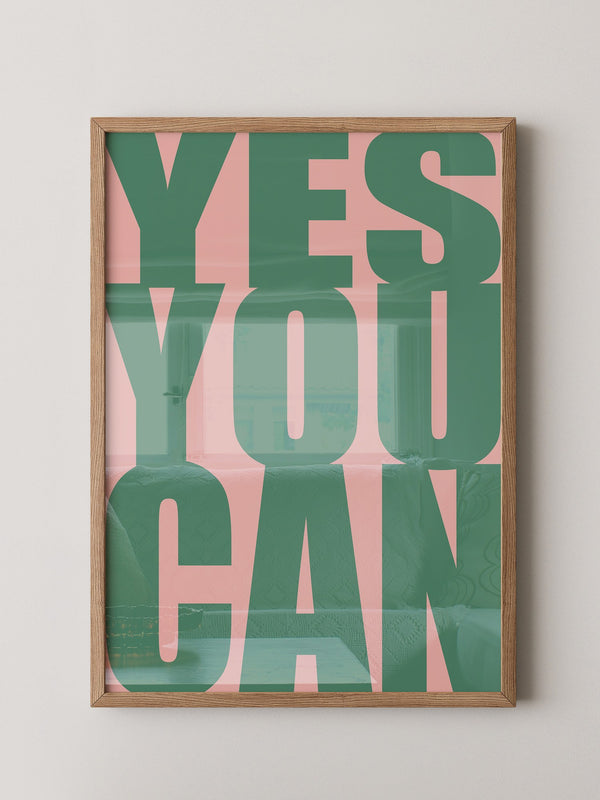 YES YOU CAN Typografie Grün