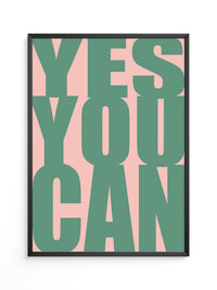 YES YOU CAN Typografie Grün