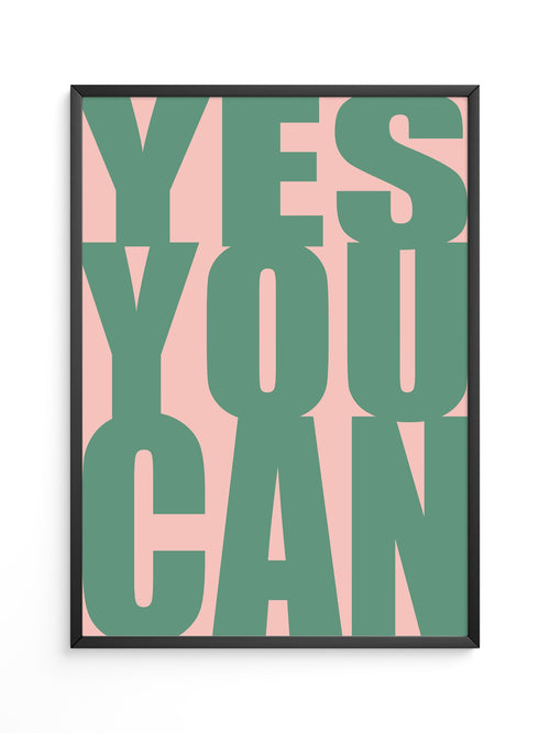 YES YOU CAN Typografie Grün