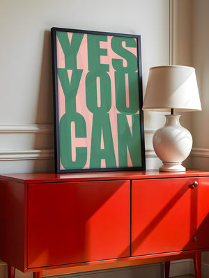 YES YOU CAN Typografie Grün