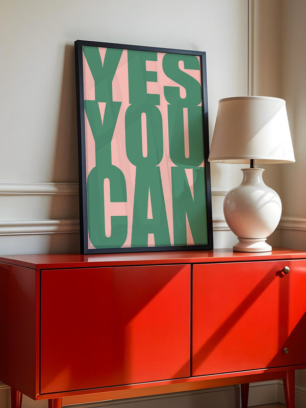 YES YOU CAN Typografie Grün