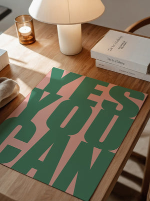 YES YOU CAN Typografie Grün