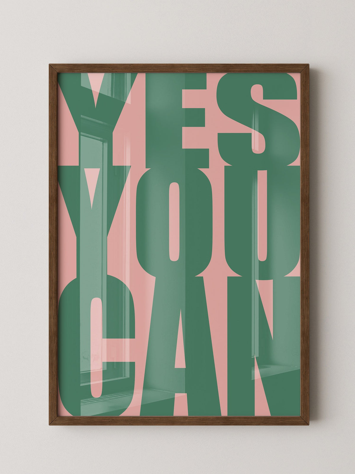 YES YOU CAN Typografie Grün