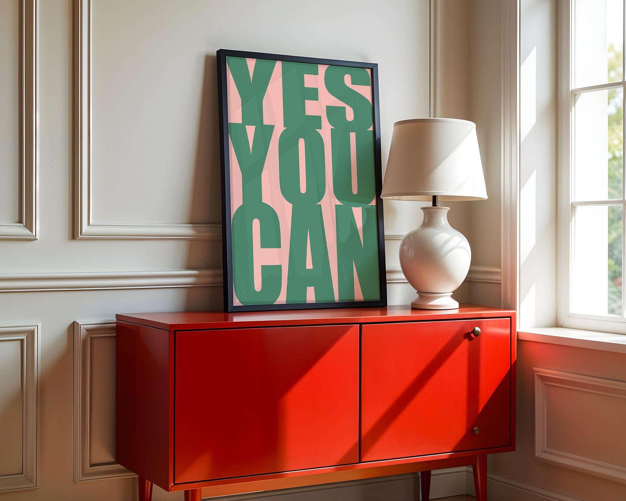 YES YOU CAN Typografie Grün