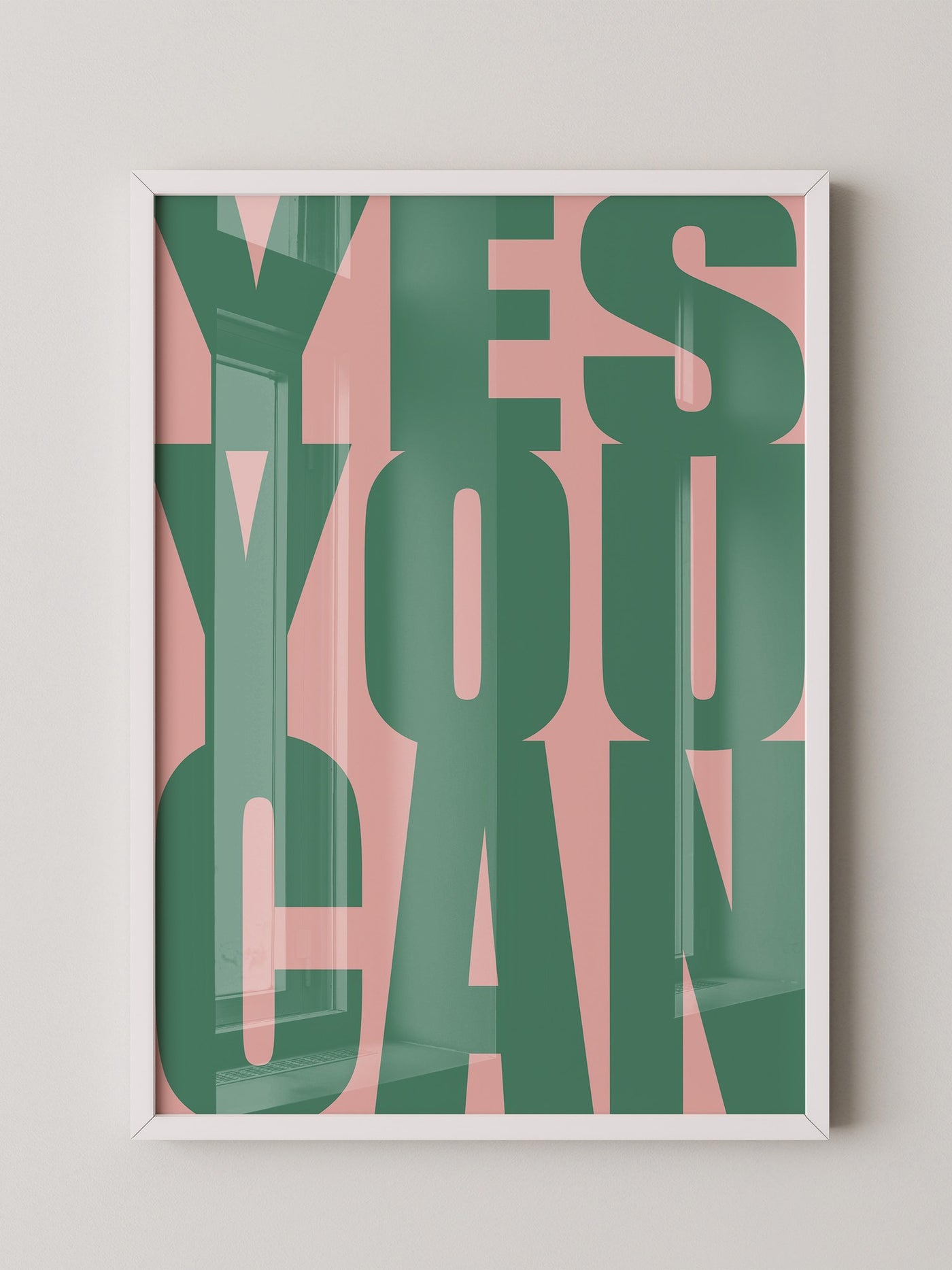 YES YOU CAN Typografie Grün