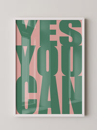 YES YOU CAN Typografie Grün