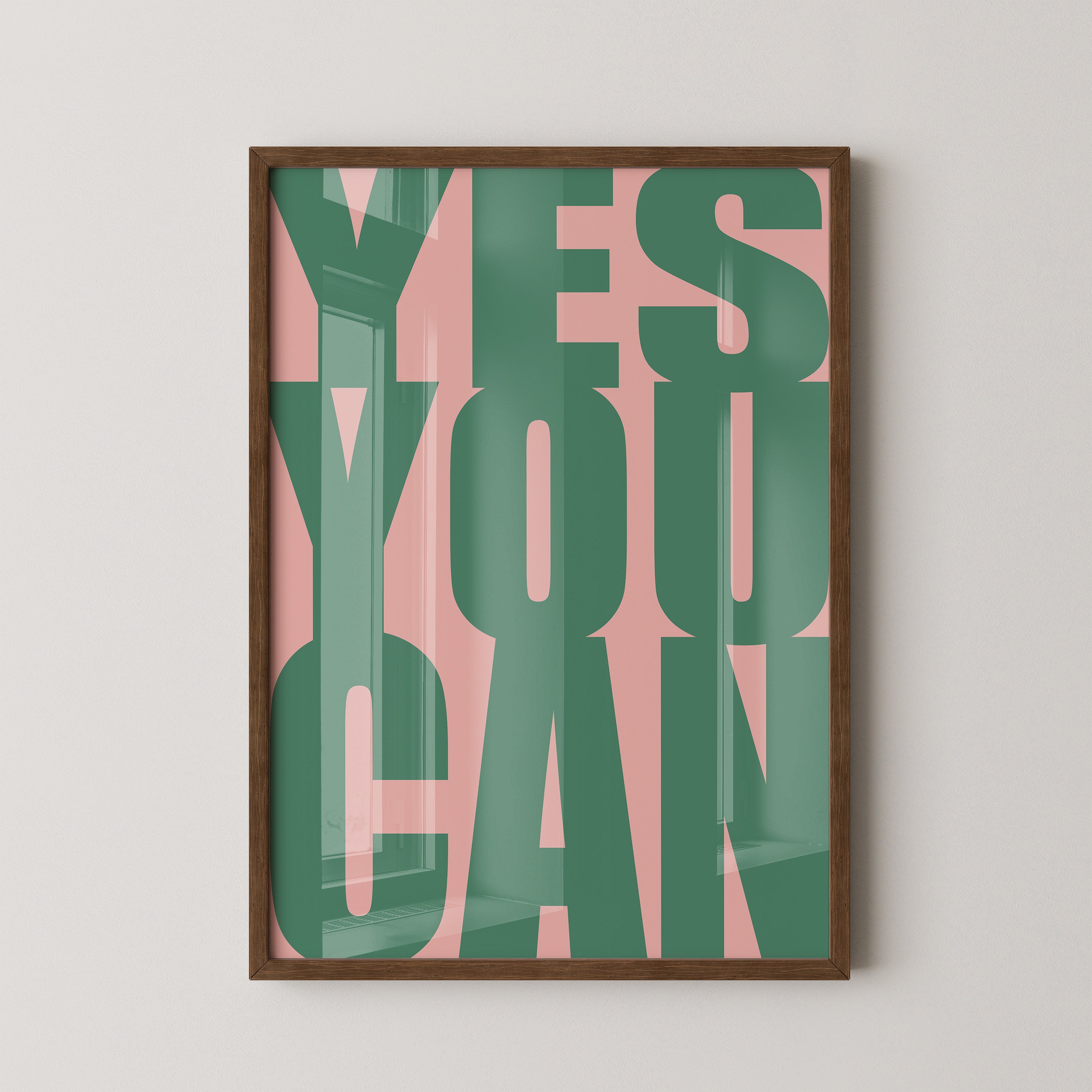 YES YOU CAN Typografie Grün