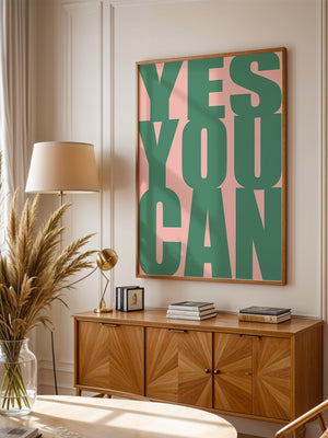 YES YOU CAN Typografie Grün