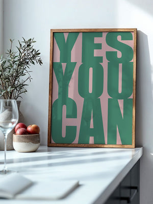 YES YOU CAN Typografie Grün