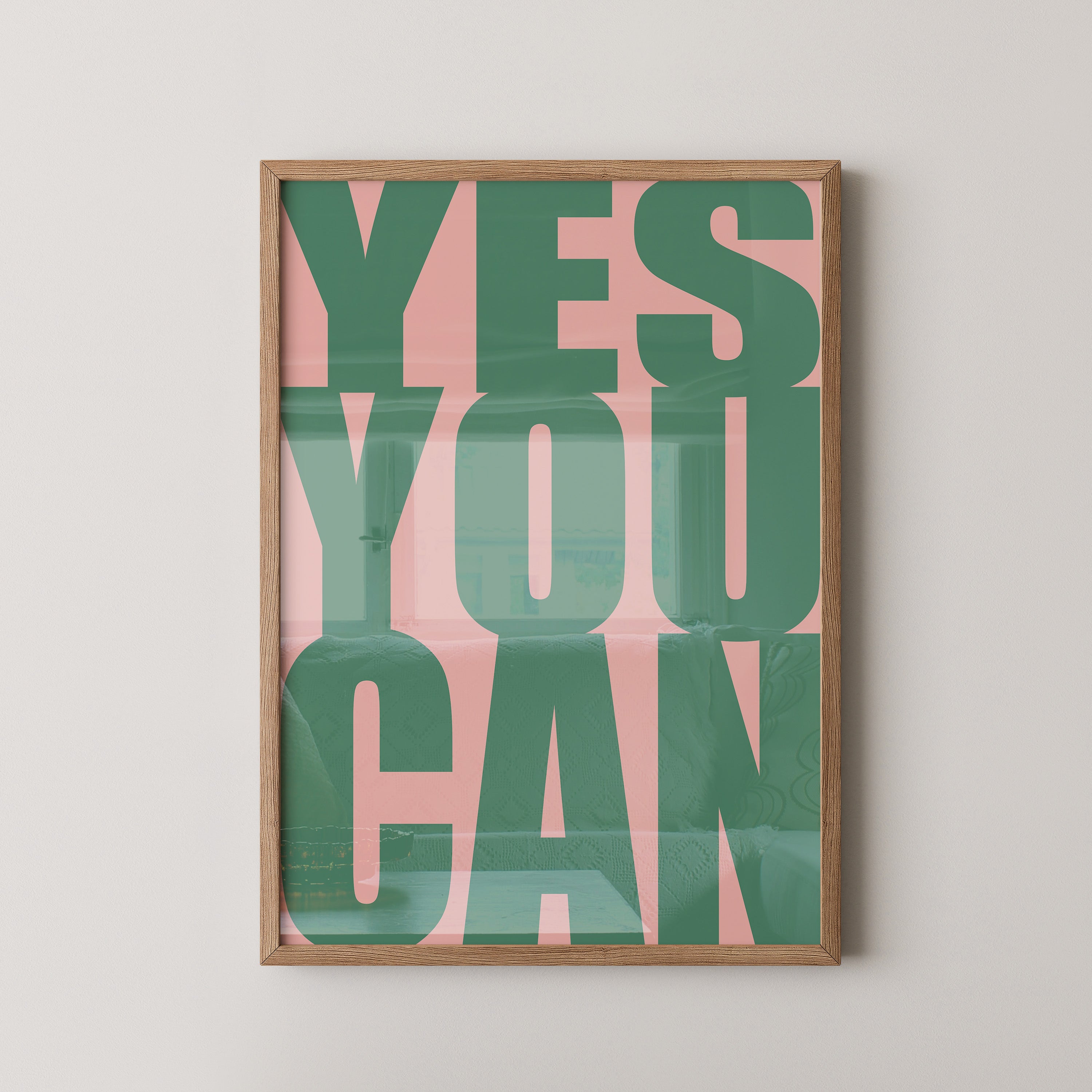 YES YOU CAN Typografie Grün